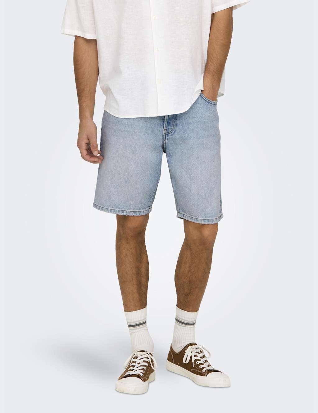 ONLY & SONS 5 Pocket Rigid Denim Shorts Blue Denim