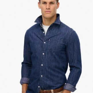 Superdry & Co Relaxed Fit Pure Cotton Denim Shirt Blue