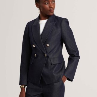 Ted Baker Denim Tailored Blazer Dark Blue