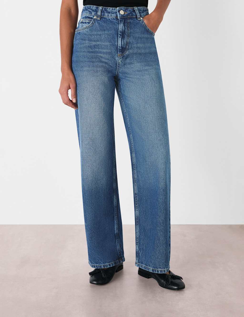 Whistles Mid Rise Straight Leg Jeans Denim