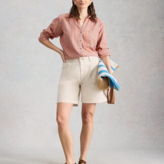 White Stuff Cotton Rich Denim Shorts Natural