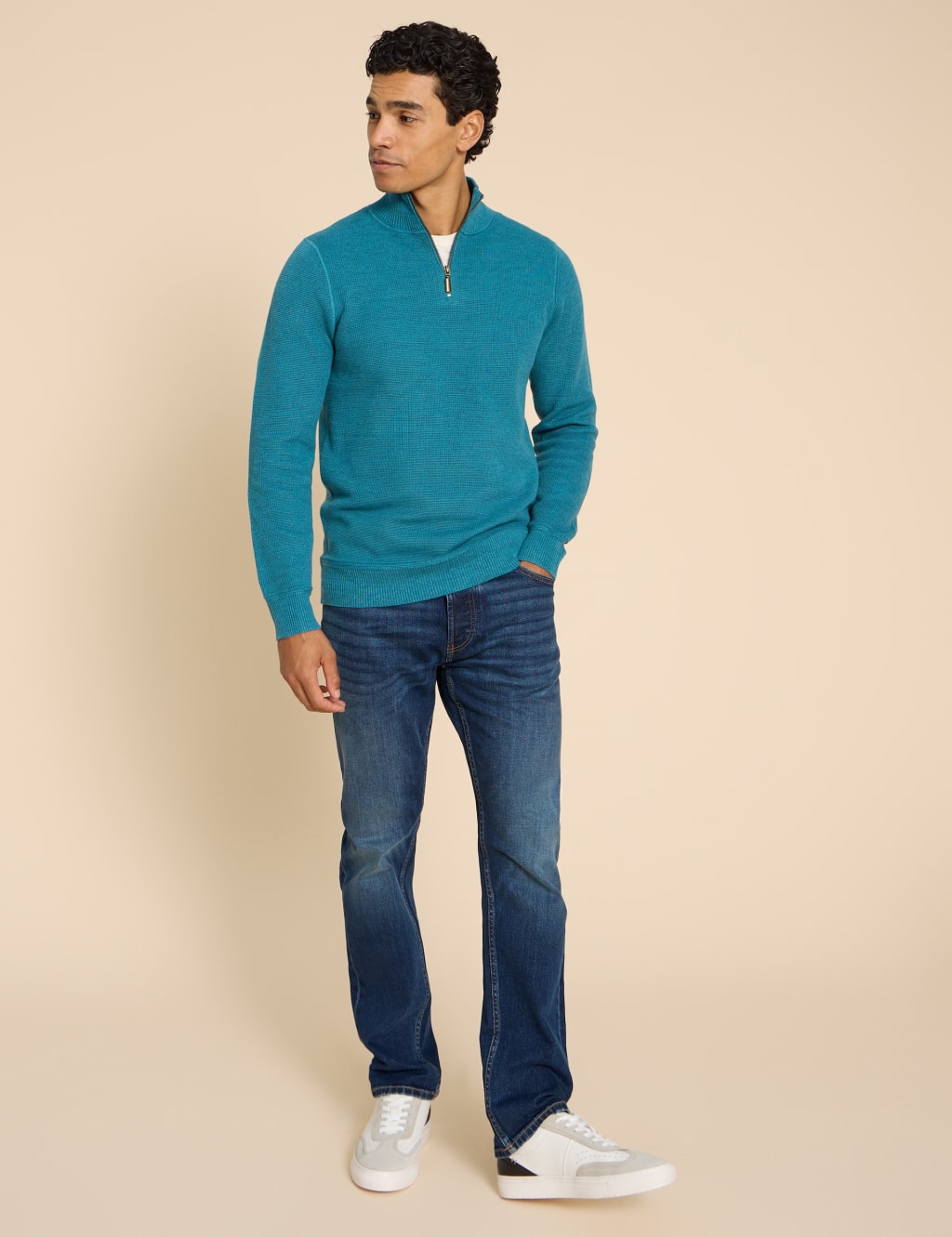 White Stuff Straight Fit 5 Pocket Jeans Med Blue Denim
